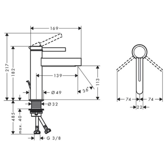 Змішувач для раковини Hansgrohe Finoris 100 білий матовий (76010700)