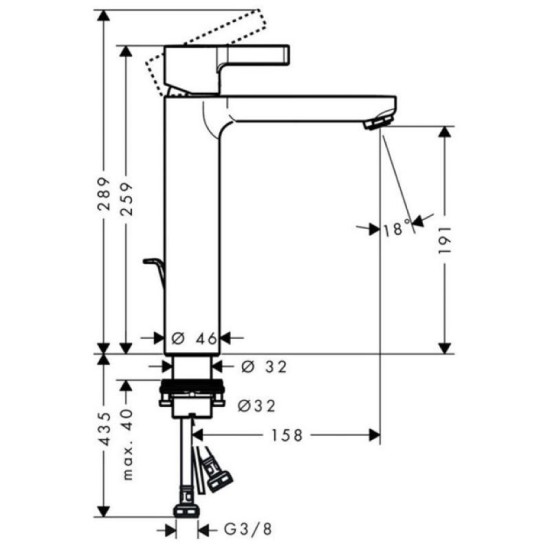 Змішувач для раковини Hansgrohe Metris S 190 (31021000)