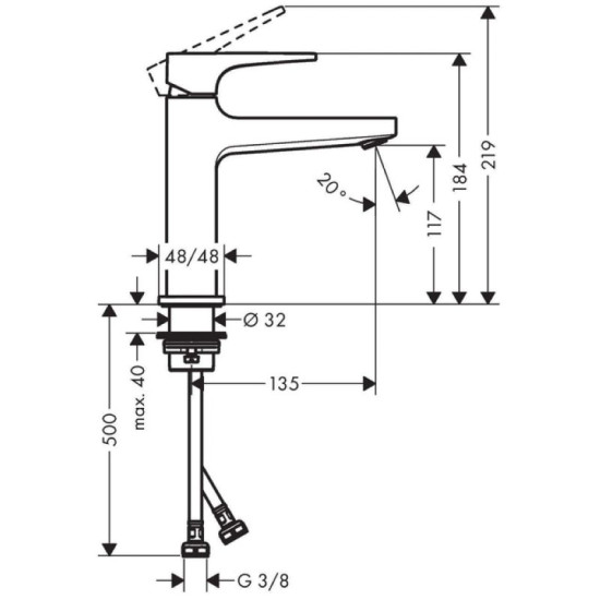 Змішувач для раковини Hansgrohe Metropol 110 (32507140)