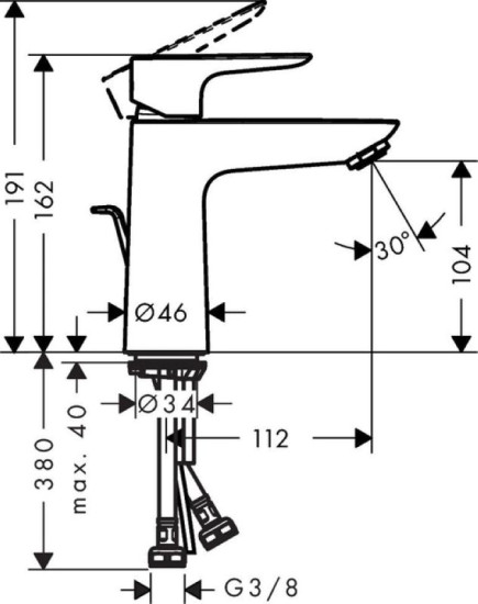 Змішувач для раковини Hansgrohe Talis E 110 бронза (71710140)