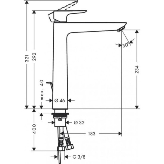Змішувач для раковини Hansgrohe Talis E 240 матова бронза (71716140)