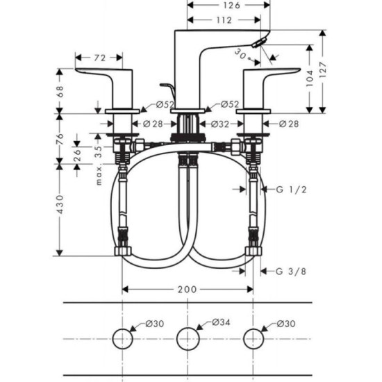 Смеситель для раковины Hansgrohe Talis E черный хром (71733340)