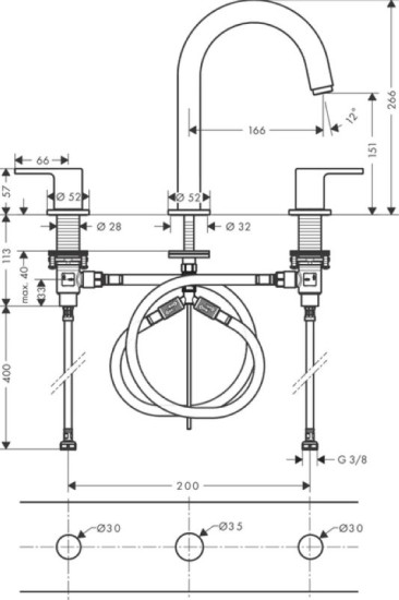 Змішувач для раковини Hansgrohe Vernis Shape чорний матовий (71563670)