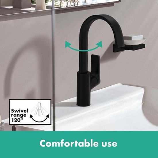 Смеситель для раковины Hansgrohe Vivenis 210 черный матовый 75032670