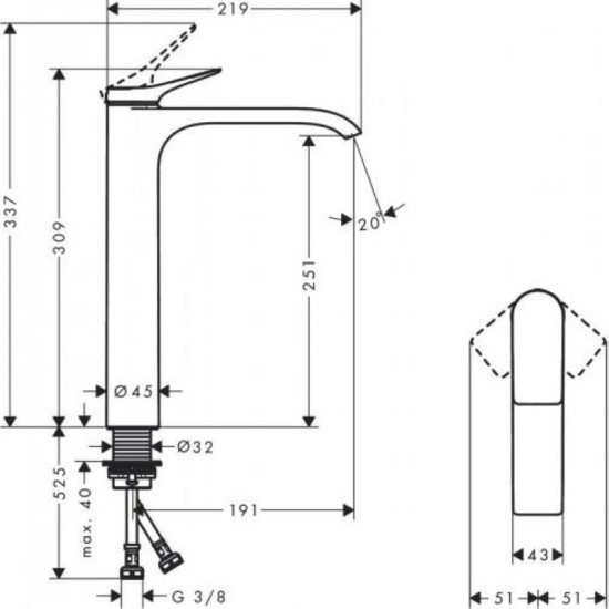 Смеситель для раковины Hansgrohe Vivenis 250 (75042000)