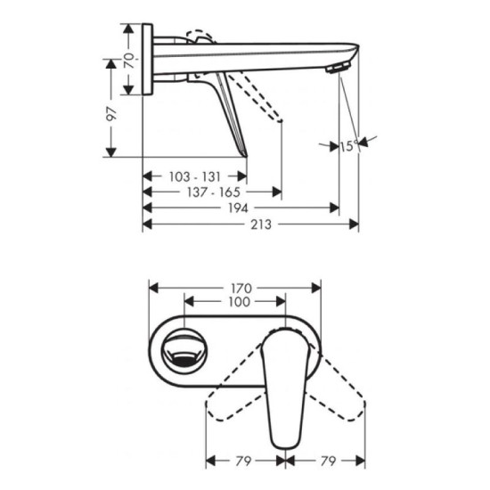 Смеситель для раковины скрытого монтажа Hansgrohe Novus 71127180