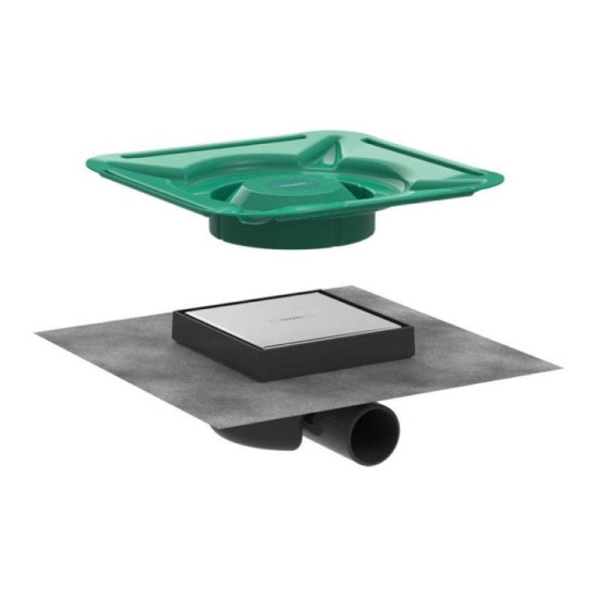 Точечный трап Hansgrohe RainDrain Spot 150x150х78 мм 50 Brushed Stainless Steel (56112800)