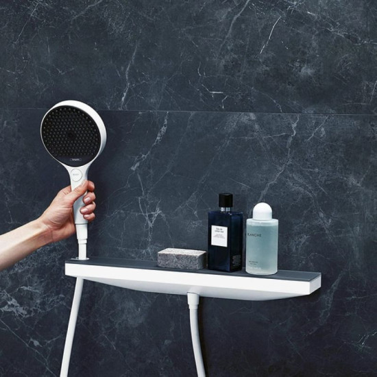 Шланговое подсоединение Hansgrohe Porter 500 Rainfiniti с полочкой L белый матовый (26843700)