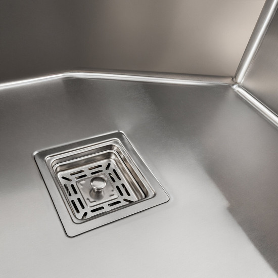 Кухонная мойка Platinum Handmade 58х43B HSB (квадратний сифон 3,0/1,0)