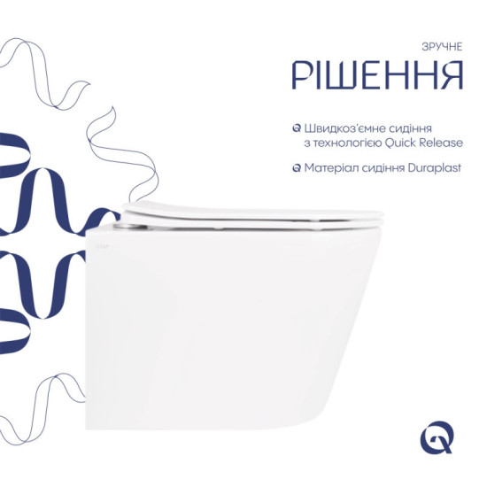 Унітаз підвісний Qtap Scorpio Ultra Quiet Soft-close QT14332380AW