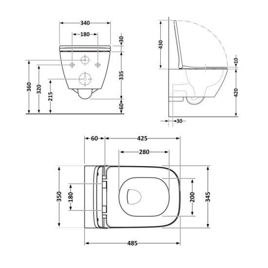 Унітаз підвісний Qtap Tern Soft-close QT1733052EUQW