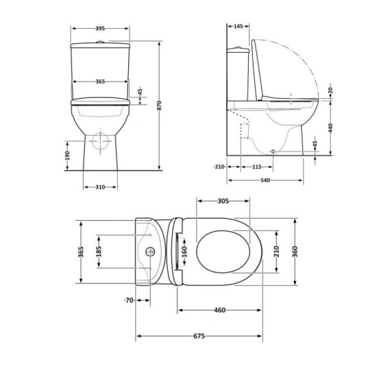 Унитаз-компакт Qtap Scorpio безободковый Ultra Quiet с сиденьем Soft-close QT14222125AUQW
