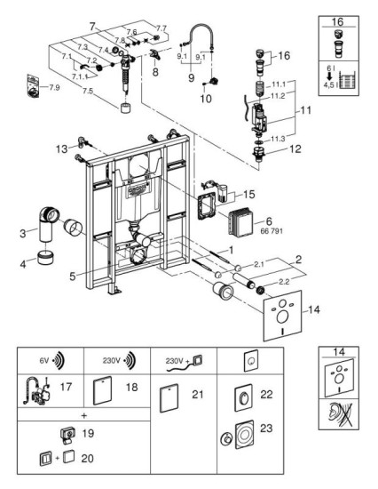 Інсталяція для унітазу Grohe Rapid SL 39140000
