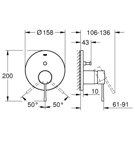 Смеситель скрытого монтажа для душа Grohe Essence New 24167001