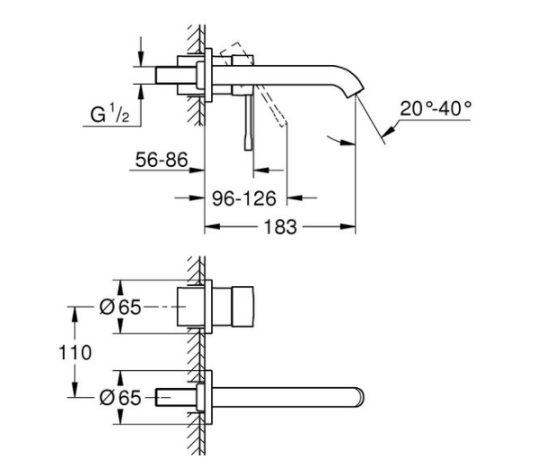 Змішувач для раковини прихованого монтажу Grohe Essence New 29192001
