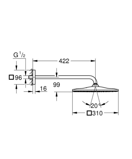 Душова система прихованого монтажу Grohe Eurocube UA2406200L