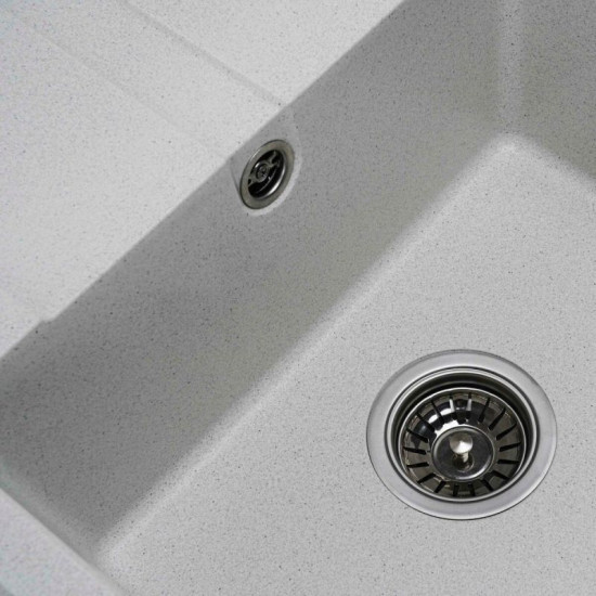 Кухонная мойка Platinum 5851 ARIA матовая Белый в точку