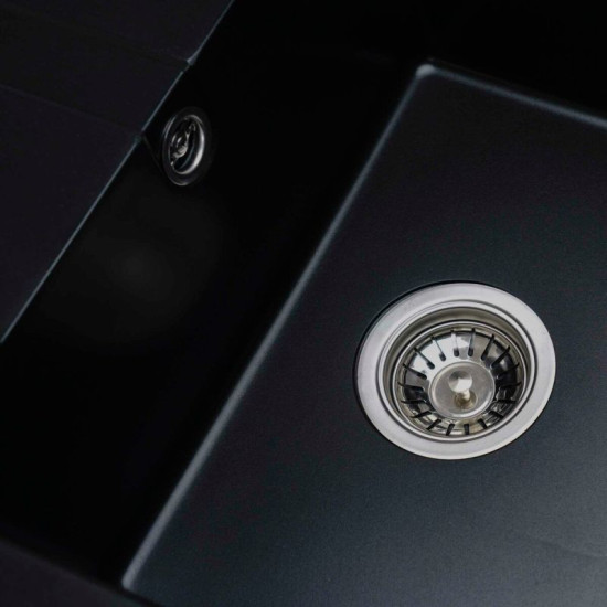 Кухонна мийка Platinum 5851 ARIA матова Чорна