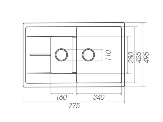 Кухонная мойка Platinum 7850W TOSKANA матовая чорная GOLD