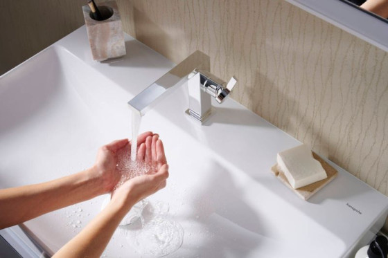 Смеситель для раковины Hansgrohe Tecturis E 110 73020000 CoolStart, push-open хром