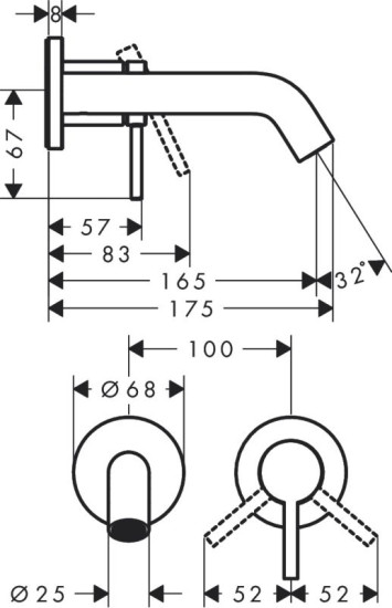 Змішувач для раковини Hansgrohe Tecturis S 73350000 хром