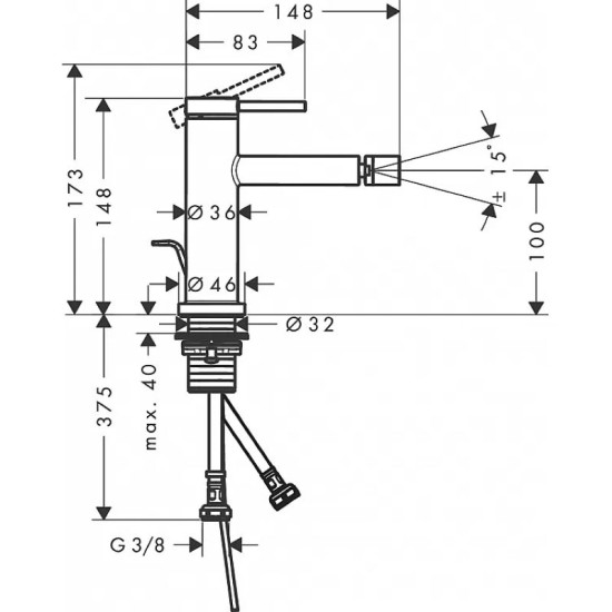 Змішувач для біде Hansgrohe Tecturis S (73201000)