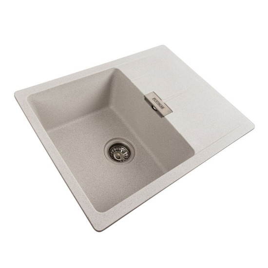 Кухонная мойка Platinum 6250 ZIRKONE матовая белая в точку