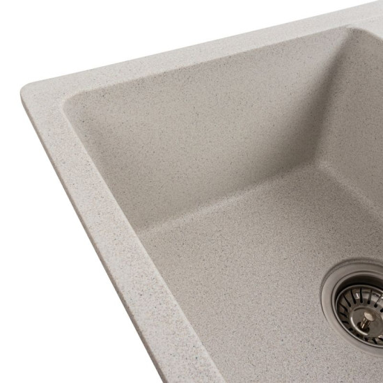 Кухонная мойка Platinum 6250 ZIRKONE матовая белая в точку