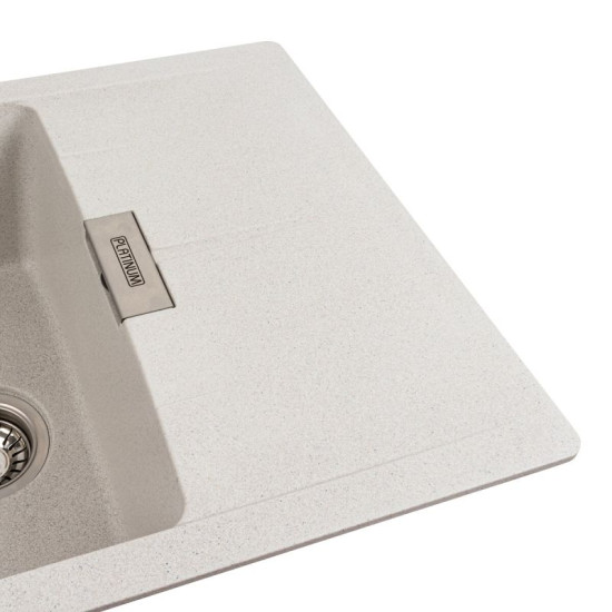 Кухонная мойка Platinum 6250 ZIRKONE матовая белая в точку