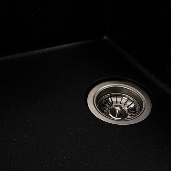Кухонна мийка Platinum 6250 ZIRKONE матова чорний металік