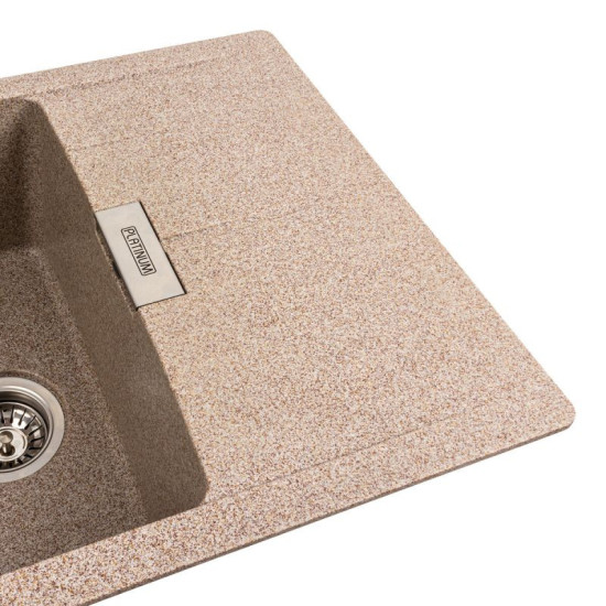 Кухонная мойка Platinum 6250 ZIRKONE матовая карамель