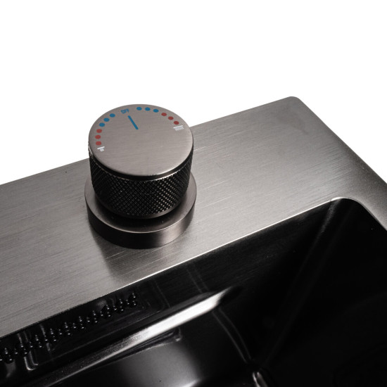 Кухонная мойка Platinum Handmade 75х45A PVD черная "Водопад"