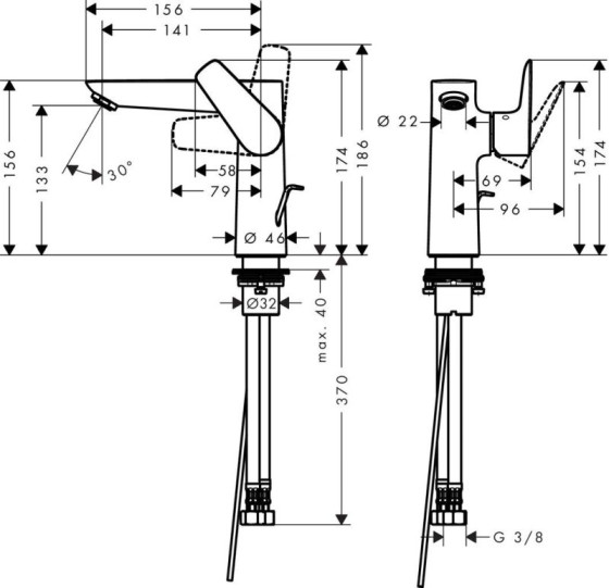 Смеситель для раковины Hansgrohe Talis E 71754140 бронза