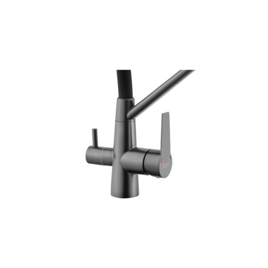 Кухонний змішувач із підключенням до фільтру Kroner KRP Edelstahl Klassisch - PVD03817BLK