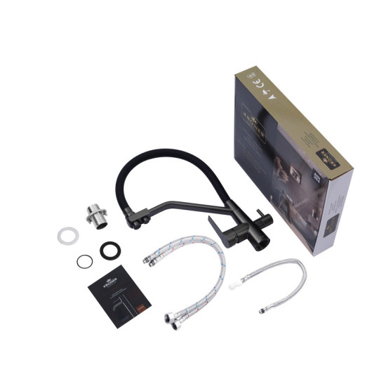 Кухонний змішувач із підключенням до фільтру Kroner KRP Edelstahl Klassisch - PVD03817BLK