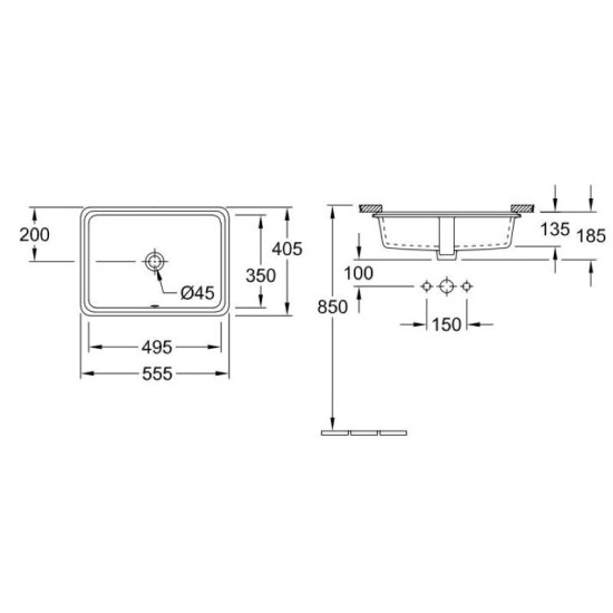 Раковина Villeroy&Boch Tube 41525001
