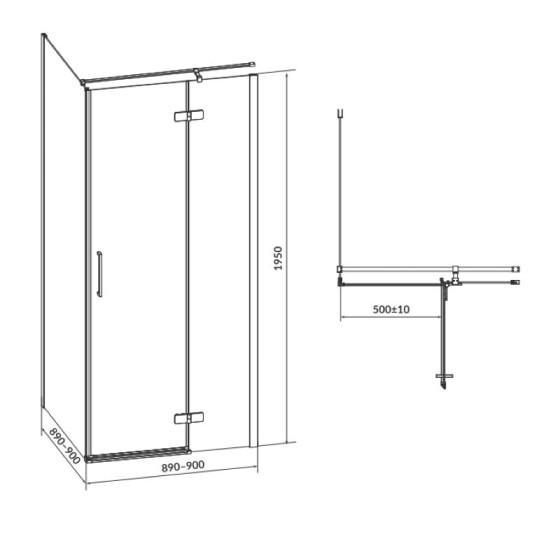 Душевая кабина Cersanit JOTA 90х90х195 R черный S160-004