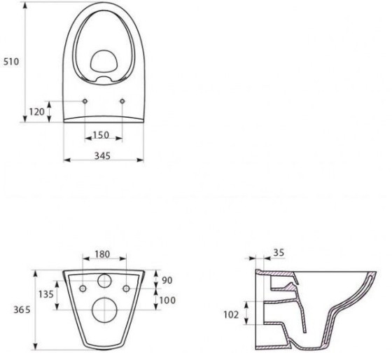 Унітаз підвісний Cersanit PARVA NEW CLEAN ON K701-015
