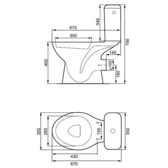 Унитаз-компакт Cersanit MITO GREY 373 010 TK002-005