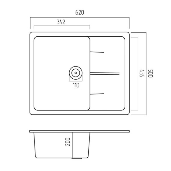 Кухонна мийка Valeso 6250 ZIRKONE матова моріон