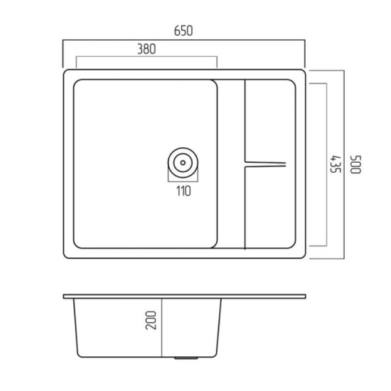 Кухонная мойка Valeso 6550 LOTOS матовая (серый металлик)