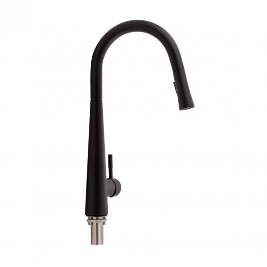 Кухонный смеситель с выдвижным изливом Qtap Evicka QTEVI9135103UB Black Matt