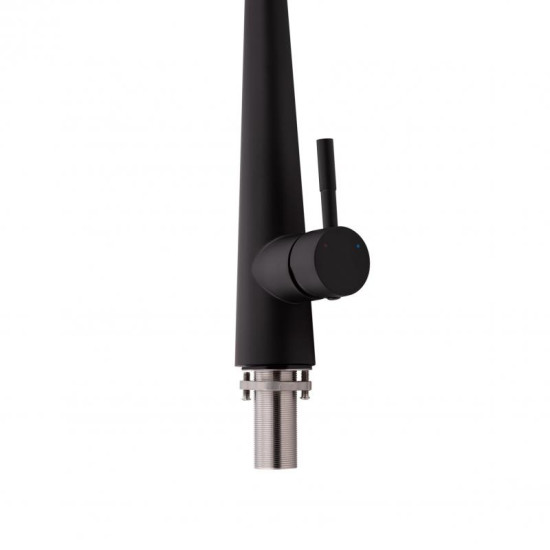 Кухонный смеситель с выдвижным изливом Qtap Evicka QTEVI9135103UB Black Matt