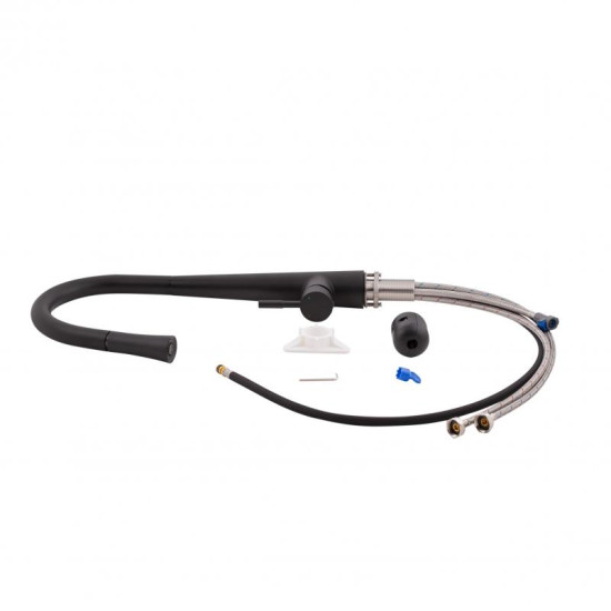 Кухонный смеситель с выдвижным изливом Qtap Evicka QTEVI9135103UB Black Matt