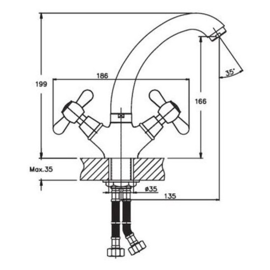 Змішувач для раковини Haiba DOMINOX 272 (HB0081)