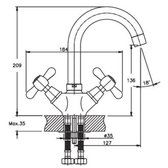 Змішувач для раковини Haiba DOMINOX 274 (HB0087)