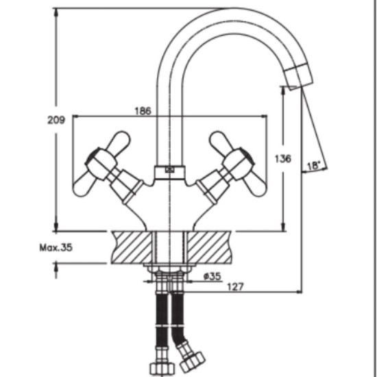 Змішувач для раковини Haiba DOMINOX 274 (HB0088)