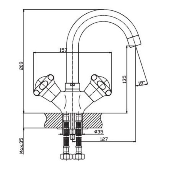 Смеситель для раковины Haiba MEGA 274 (HB0290)