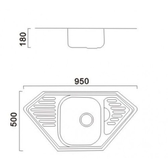 Кухонна мийка Haiba 95x50 (decor) (HB0574)