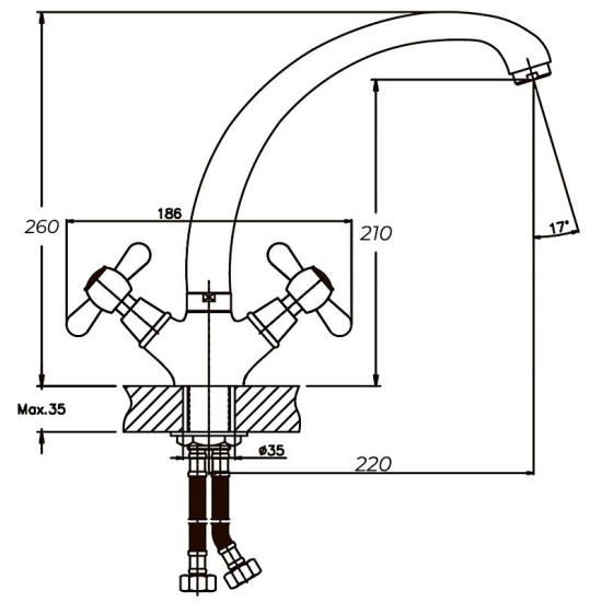 Кухонный смеситель Haiba DOMINOX 273 (HB0084)